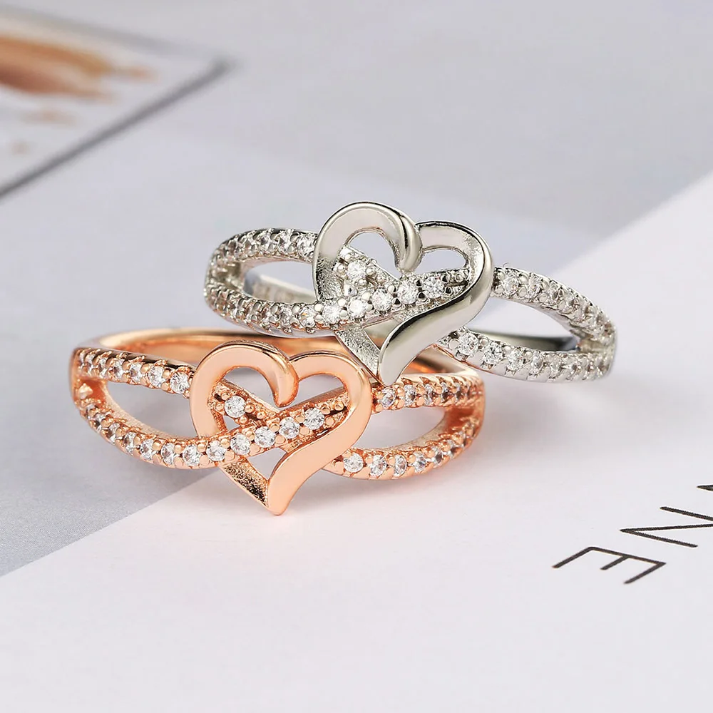 

2021 Wholesale Rose Gold Plated Micro Pave Cubic Zirconia Rings For Women
