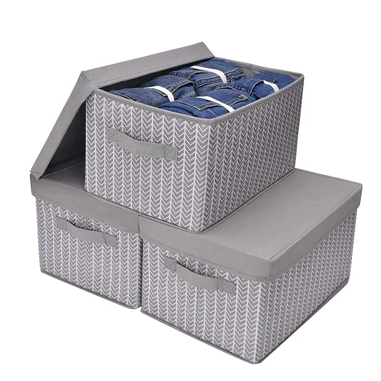 

Aufbewahrungsbox Mit Deckel Collapsible Closet Organizer Foldable Cube Non Woven Big Heavy Duty Other Storage Boxes & Bins Lid, Grey,customized