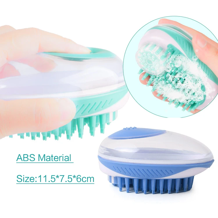 

Eco Friendly 2 In 1 Convenient Shampoo Container Dog Bathing Massage Shower Tool Pet Grooming Brush