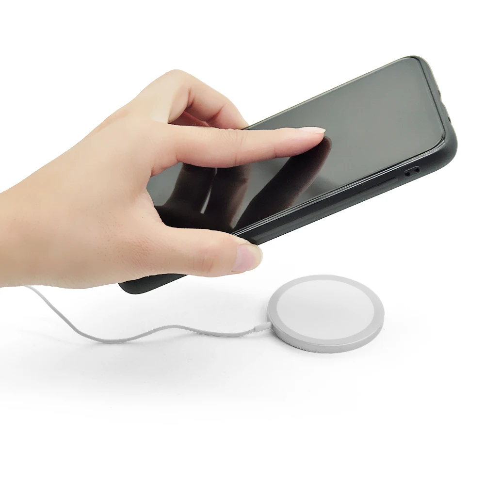 

Portable magnetic 15w fast qi wireless charger, Silver