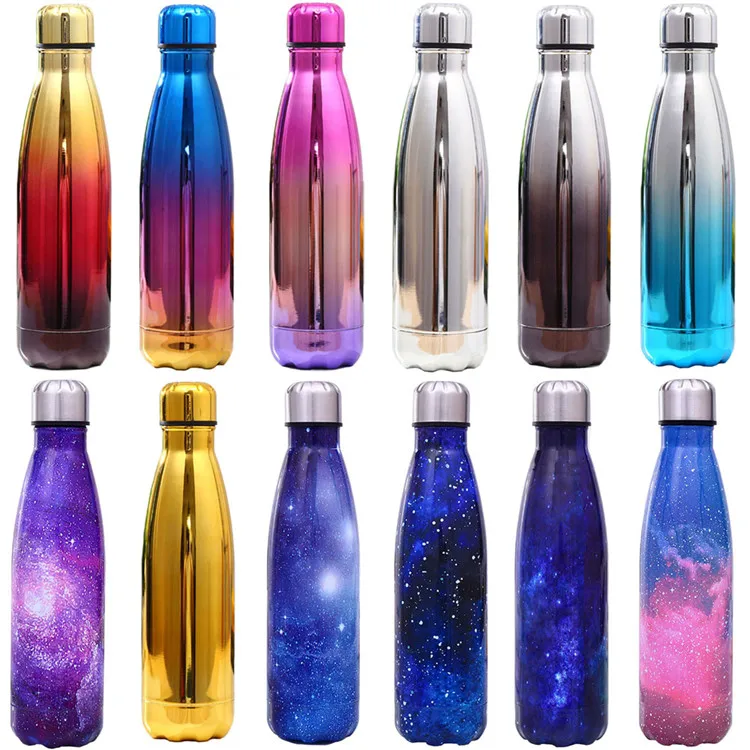 

500/750/1000ml Leakproof Sport stainless steel water bottle cola shaped insulated stainless steel water bottle