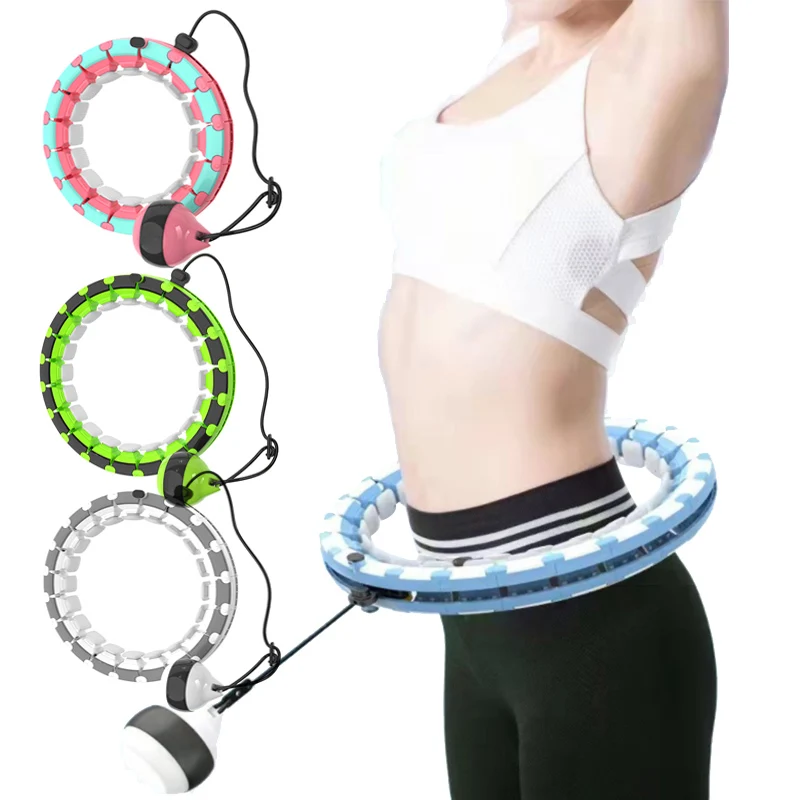 

Wholesale Silicone Abs Anillo De Hula Weighted Smart Hula Hoops Fitness Thin Waist Adjustable Size Hula Hoops For Adults Exercis, Pink,blue,gray,green