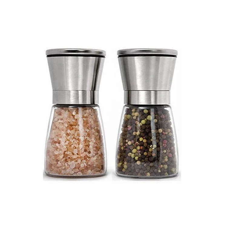 

Adjustable Coarse Sea Salt Mills Glass Body Ceramic Blades Salt Shaker Pepper Grinder for Chef