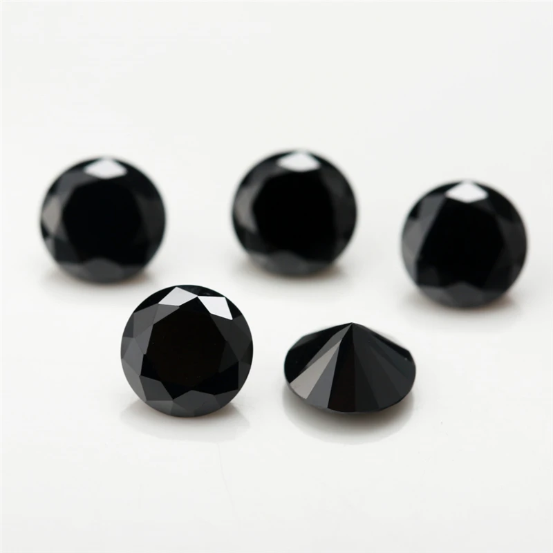 

Thriving gems 3A Quality Black Round Brilliant Cut Cubic Zirconia For Jewelry