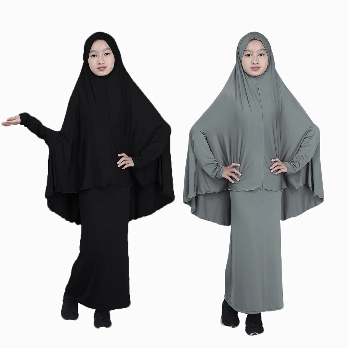 

MXCHAN hot sale islamic clothing kids 11 colors jersey girls prayer dress kid jilbab