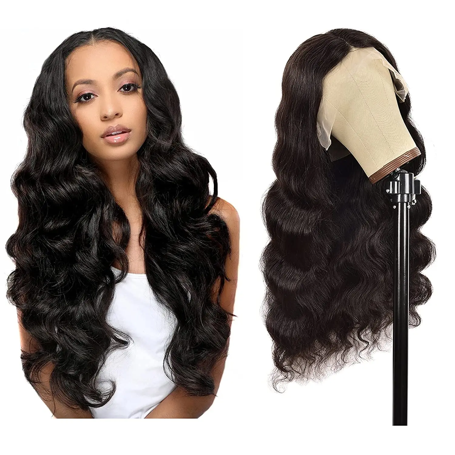 

New Trends Transparent Lace Human Hair Wigs 150% Density 28 Inch Body Wave Human Hair 13x4 Hd Lace Frontal Wig