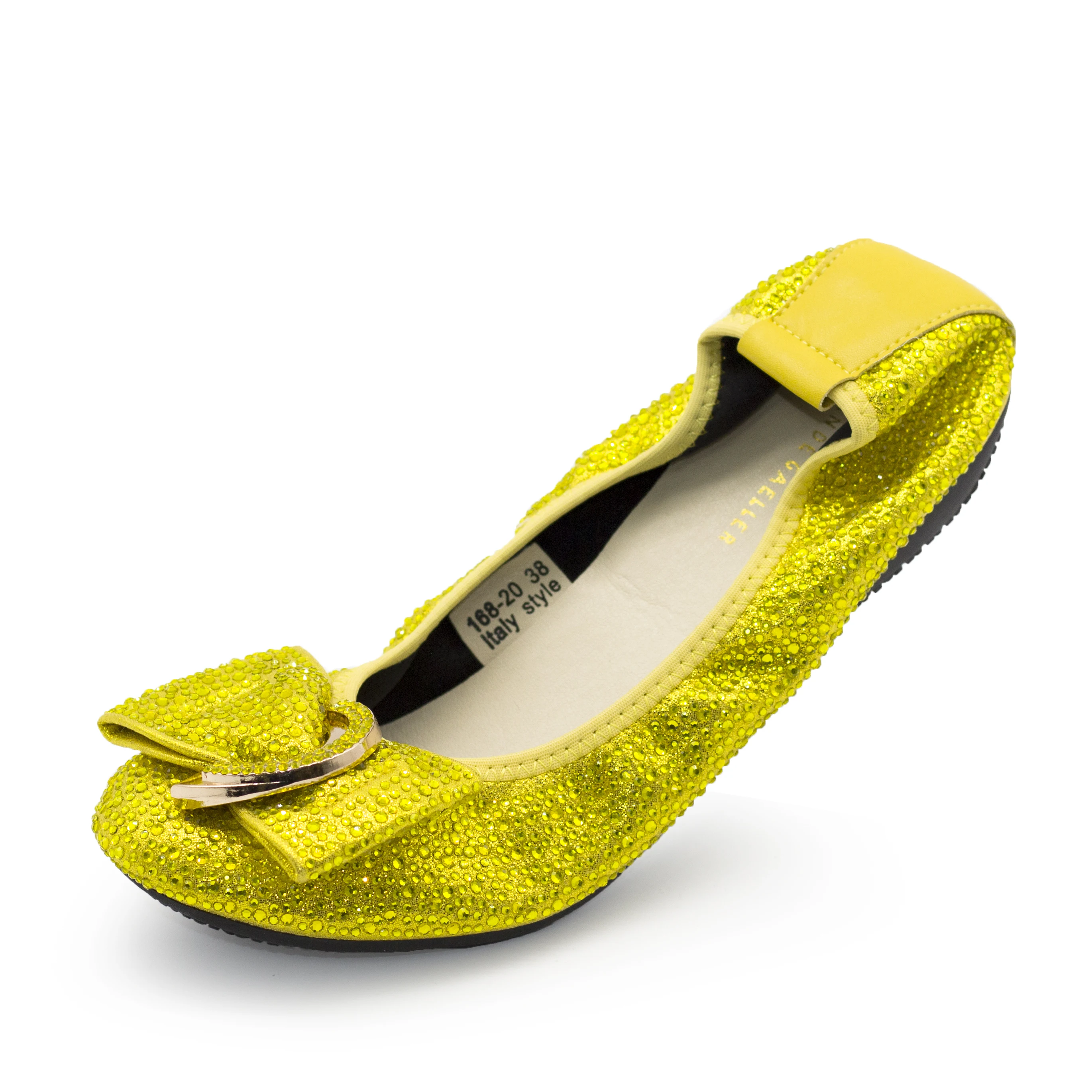 

168-20 African Party Flats Rhinestone Ballerina Formal Shoes Ladies Flat Shoes