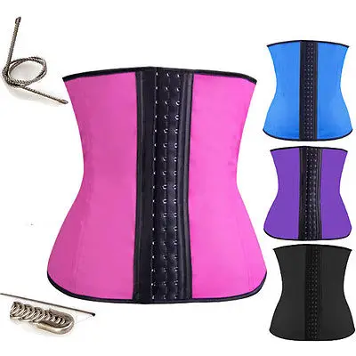

High Quality 9 steel boned Colombian Corsets Latex Waist Trainer with Durable hooks