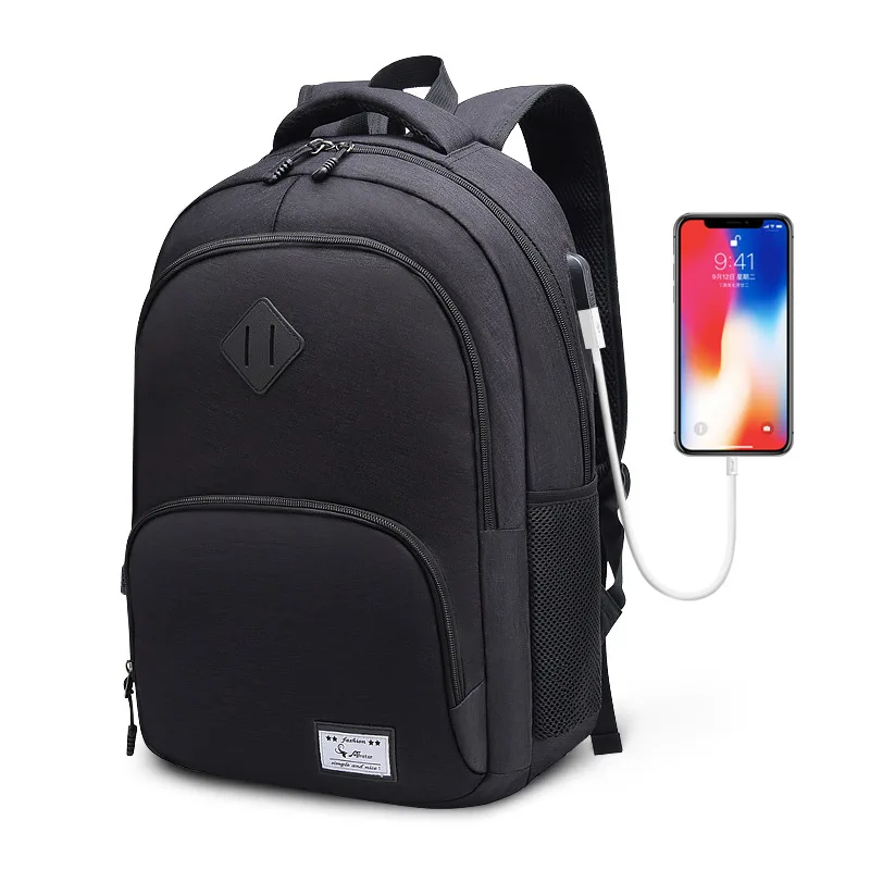 

high quality 17'' waterproof USB business laptop backpack computer bag, Deep blue,grey,black,rose red