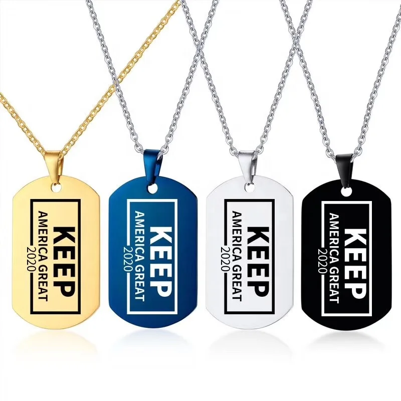 

Keep America Great 2020 Trump Stainless Steel Pendant Necklace, Silver,gold