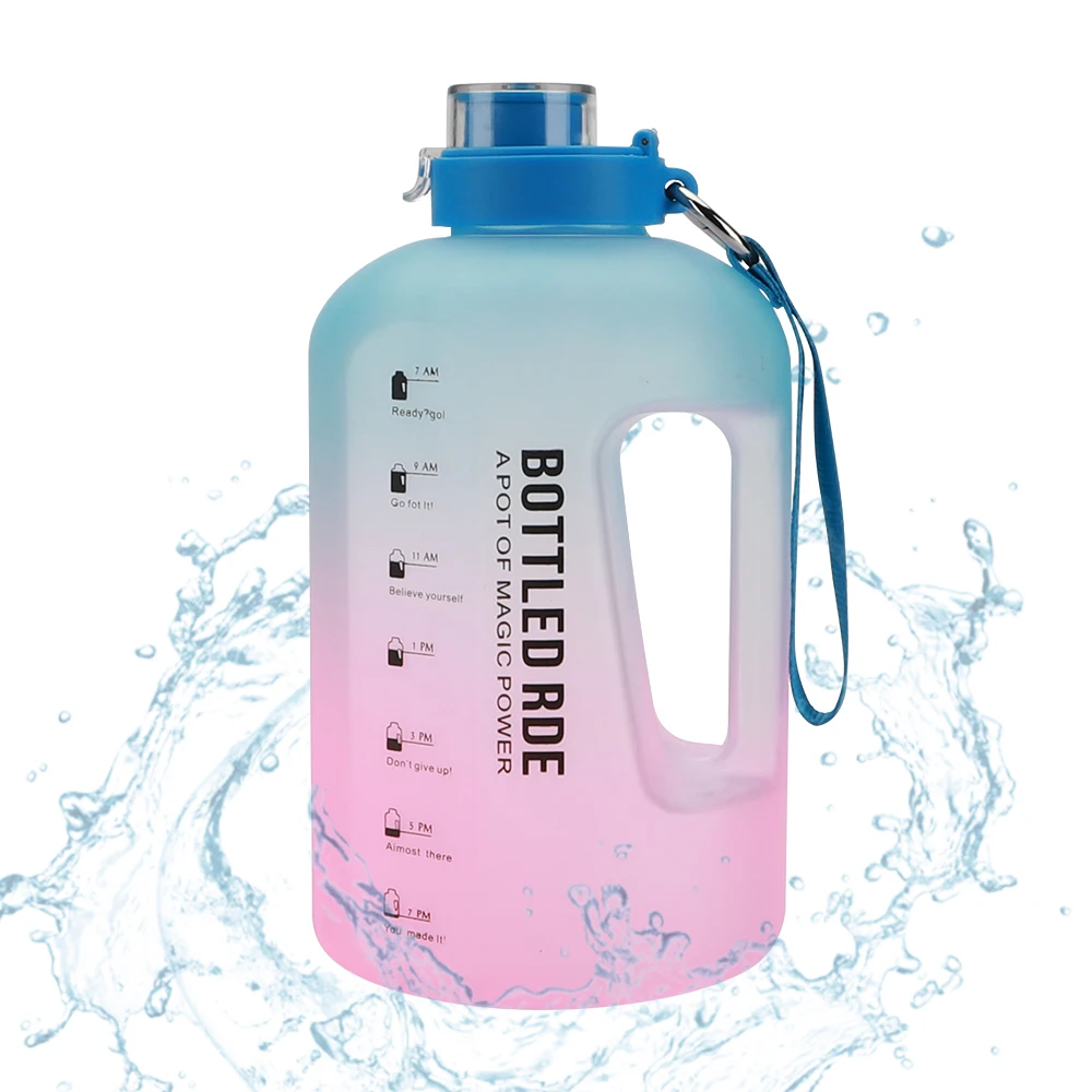 

2.5 L 1 Gallon Hot Sale Plastic Sports Water Bottle BPA Free Gym Water Pots, Customized