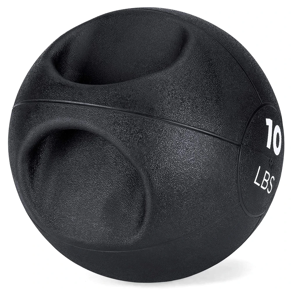 
24 Hours Customer Service Durable Dual-handle Easy-grip Rubber Medicine Ball. 