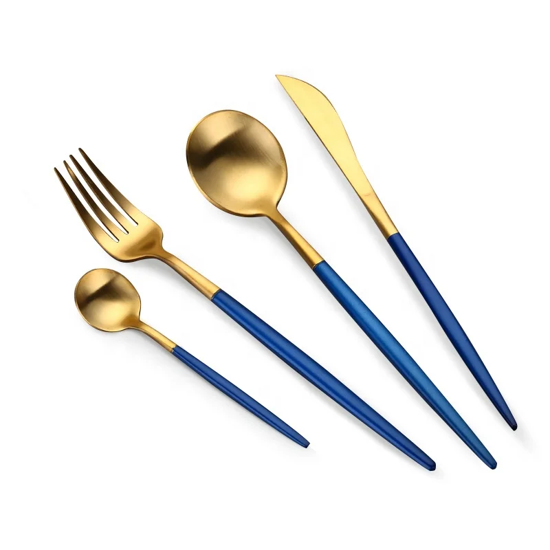 

High Quality Stainless Steel Flatware sets Colorful Handle Cutlery Set for Restaurant