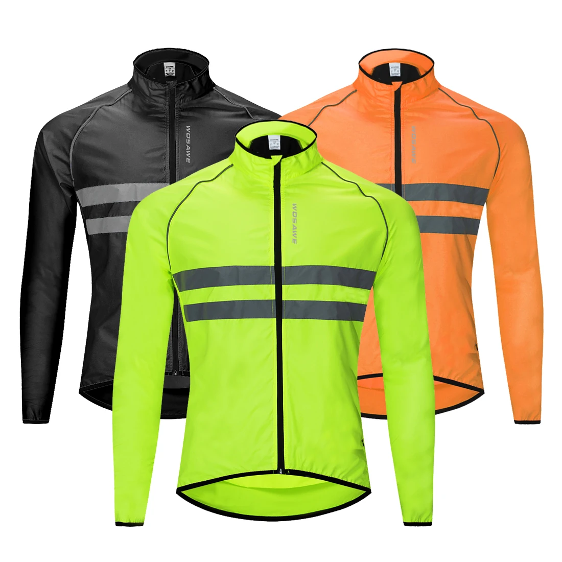 

WOSAWE Cycling Windbreaker High Visibility Universal Knitwear MTB Cycling Windproof Quick-Qrying Rain Coat Wind, Black,green,orange