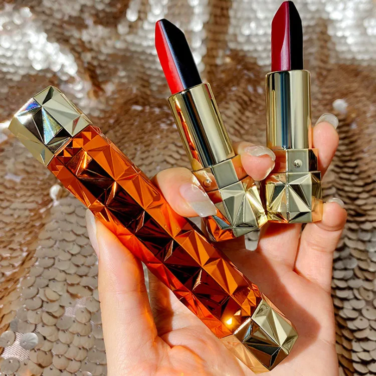 

Wholesale customized lasting waterproof magic three color lipstick
