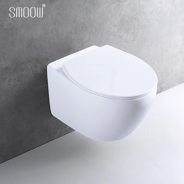 
Modern style round rimless wall hang toilet ceramic WC commode for hotel home bathroom 