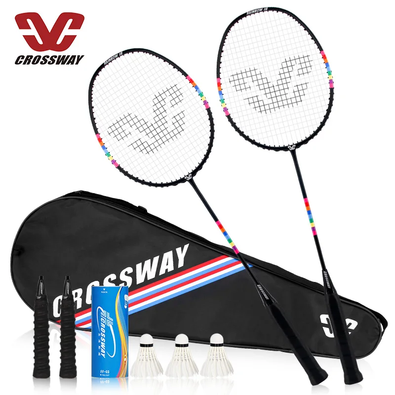 

New style high quality 2pcs carbon graphite jointless badminton racket professional, Customized color