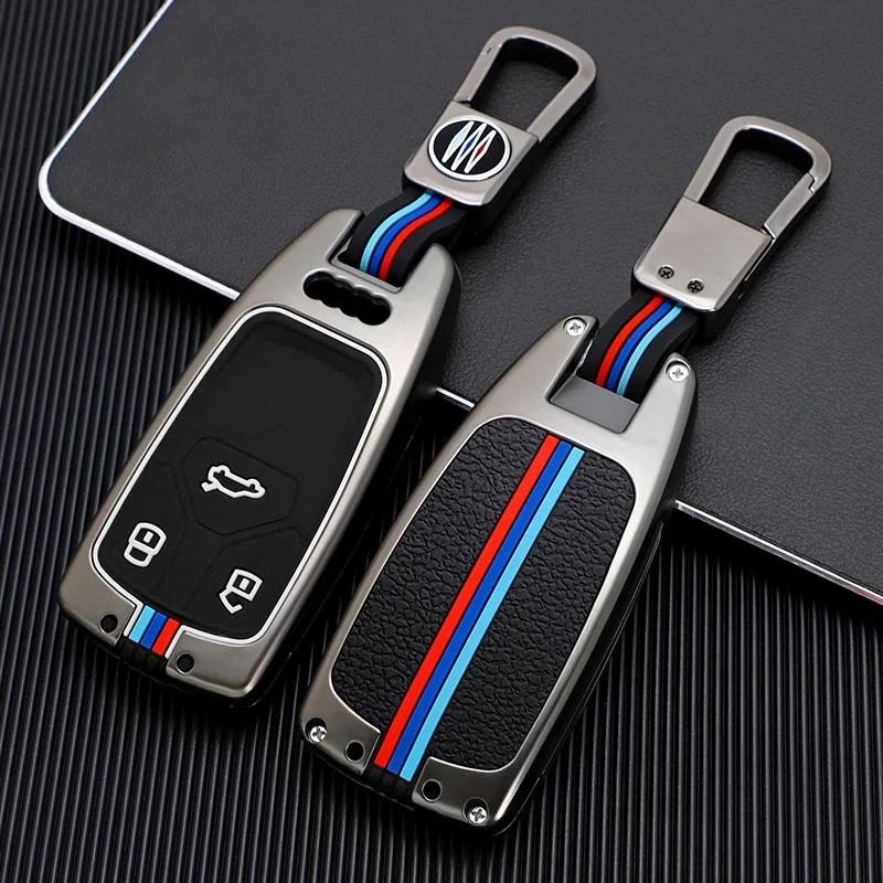 

Car Key Case Cover Key Bag For Audi a1 a3 8v a4 b9 a5 a6 c7 q3 q5 q7 tt Holder Shell Auto Keychain Protect Set Accessories