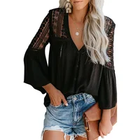 

Fashion Floral Printed Light Blue Womens Top For Women