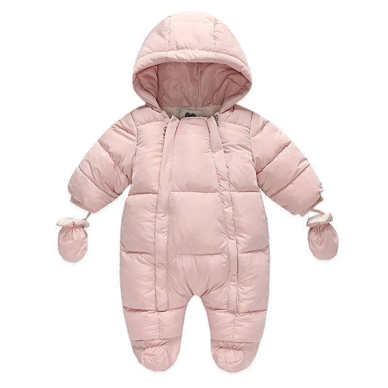 

RM012 Baby winter jumpsuit newborn infant down cotton rompers hooded jacket flannel thickened romper baby winter coat