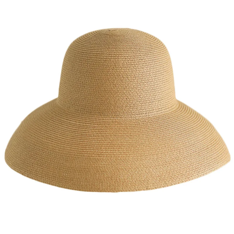 

Handmade Women Summer Sun Hat Big Eaves Beach Hat Japanese Hepburn Style Holiday Fold Fisherman Temperament Flat Hat