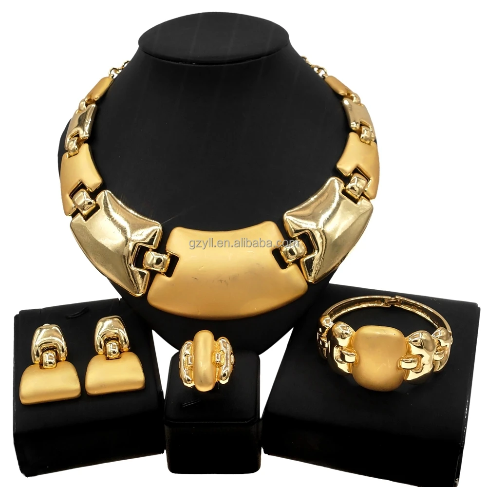 

Yulaili Hot Sale 18K Italian Gold Fashion Jewelry Set Exquisite Big Style States Ladies Wholesale Chain Spot Jewellery Set