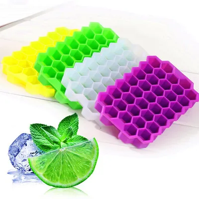 

Honeycomb Ice Cube Tray 37 Cubes Silicone Ice Cube Maker Mold Without Lids For Ice Cream Party Whiskey Cocktail Cold Drink