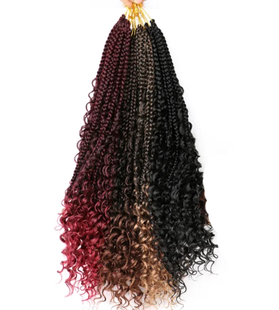 

Spring Twist Braiding Hair Butterfly Locs Synthetic Water Wave Afro Kinky Twist Ombre Crochet Braid Hair Extension 18inch