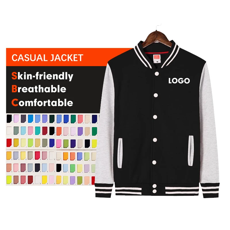 

Good Quality Custom Chenille Logo Men's Jackets Coats Jackets Men Women Contrast Sleeves Two Tone Bomber Baseball Uniform Jacket