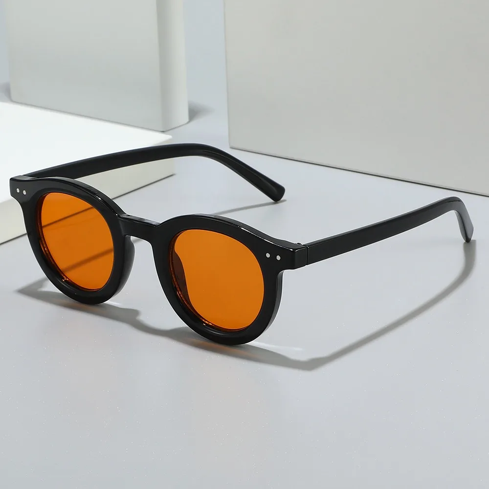 2025 New Personalized Round Frame Rice Staple Sunglasses Wholesale Classic Retro Trendy Pc Frame Lenses Sunglasses