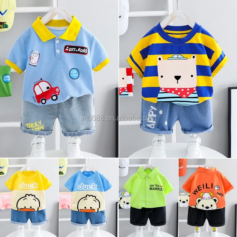 Top shorts de manga corta para bebé niño Top shorts de manga corta para bebé niño