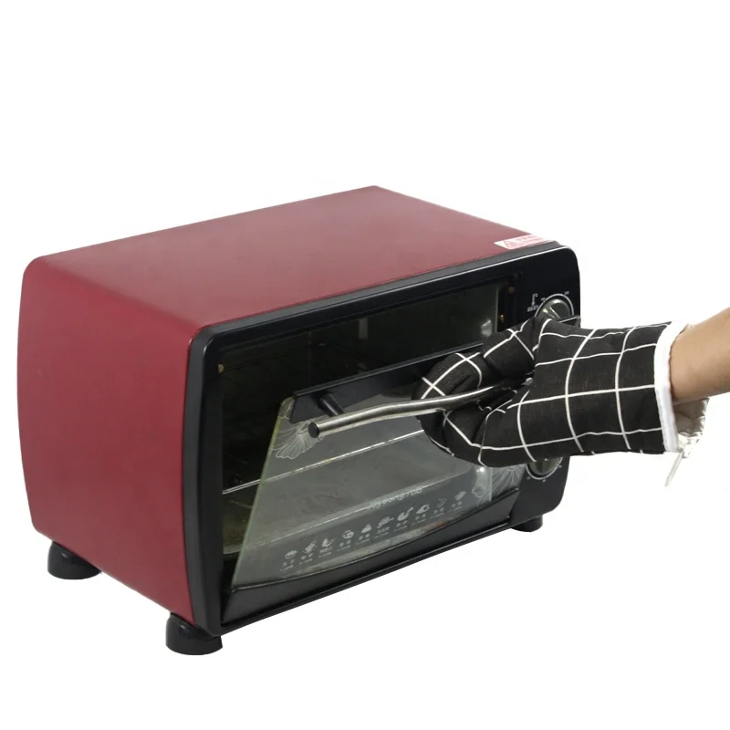 

Non-slip Baking Kitchen Heat Resistant Bbq Gloves Cotton Oven Gloves, Black