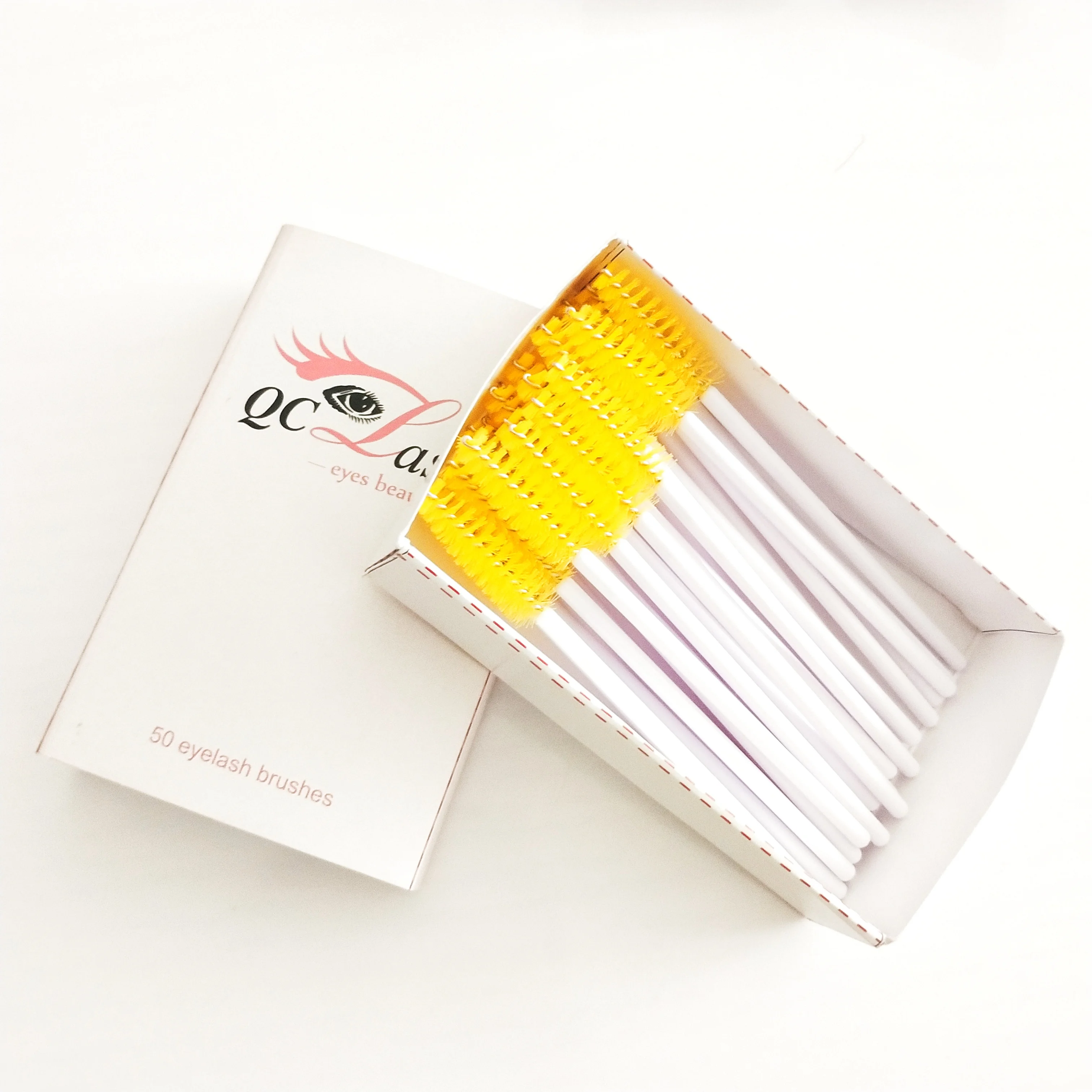 

Factory sell micro mascara applicator eyelash spoolie brush disposable wand brush with box, White,black,pink,rose red, yellow,blue,purple