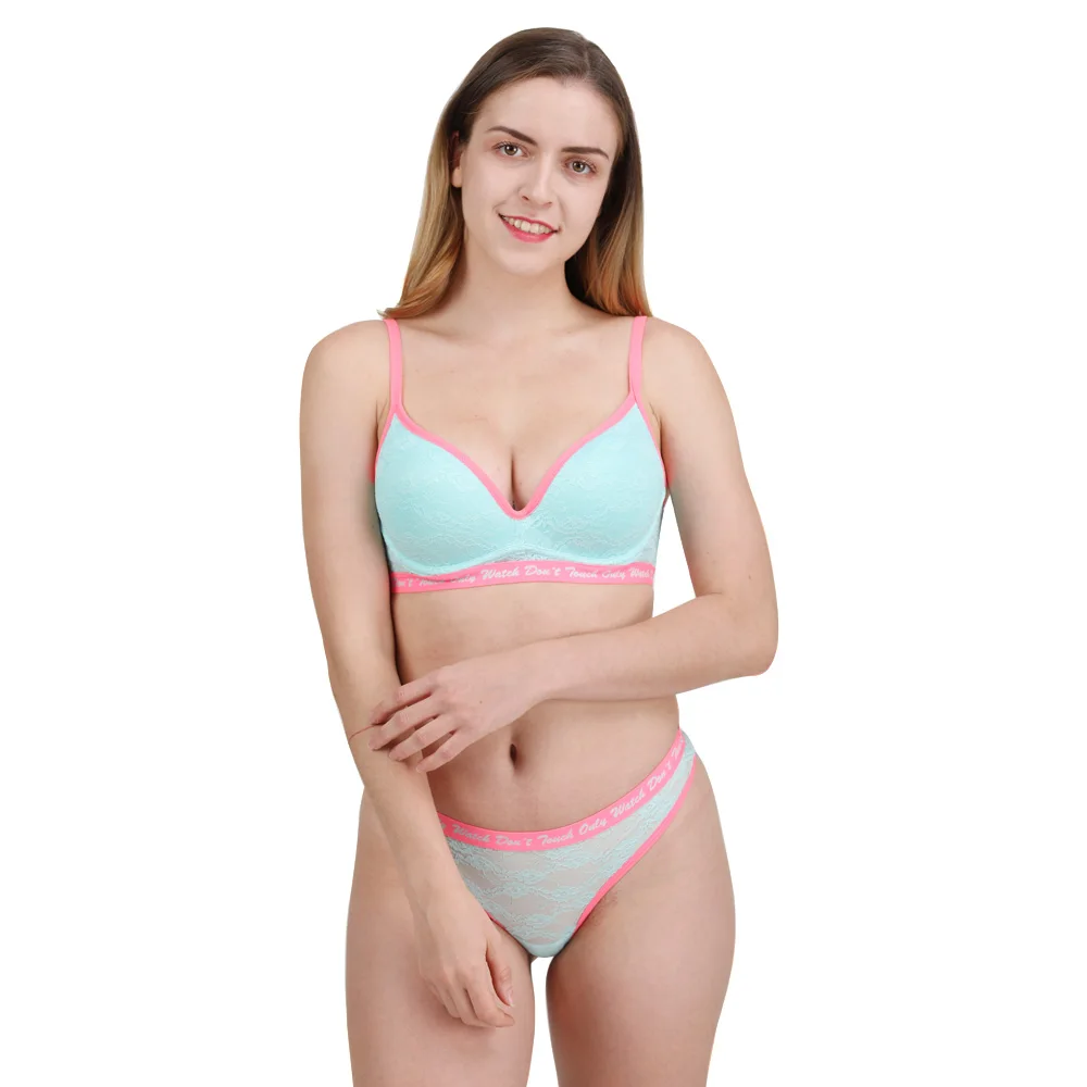 

Wholesale Girl Push Up Lace Bra Set Breathable Quick Dry Sexy Transparent Lace Panties Bra Set, Mint, red