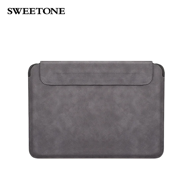 

China Factory Pu Leather Waterproof And Shockproof Eco-friendly Design Felt Bag Laptop Bag Sleeve Case For Macbook, Dark grey