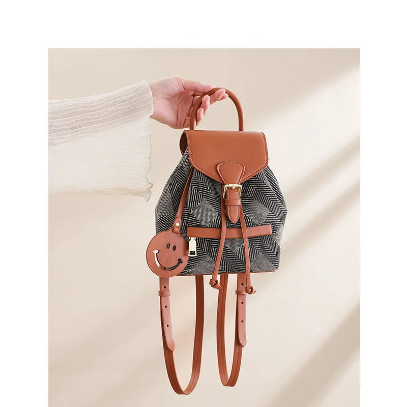 

Casual Backpack Women 2021 new fashion travel print bags large capacity retro double shoulder ladies backpack wholesale, Brown