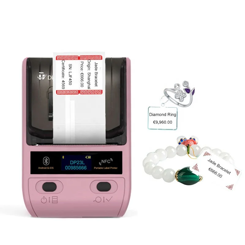 

DETONGER DP23L android ios cellphone computer portable jewelry label sticker printer handheld pricetag printer