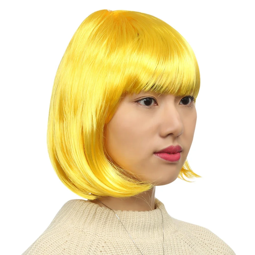 

Synthetic Hair Adults Bobo Wig Women BOBO Wig Fancy Dress Short Straight Hairstyle Full Hair Short Straight Bob Heat Wigs