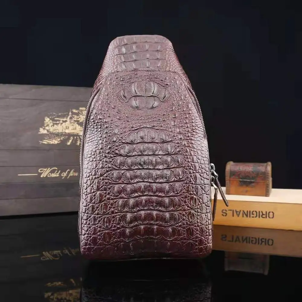 

Luxury Fashion Custom Genuine Real Crocodile Leather Men Sling Chest Bags