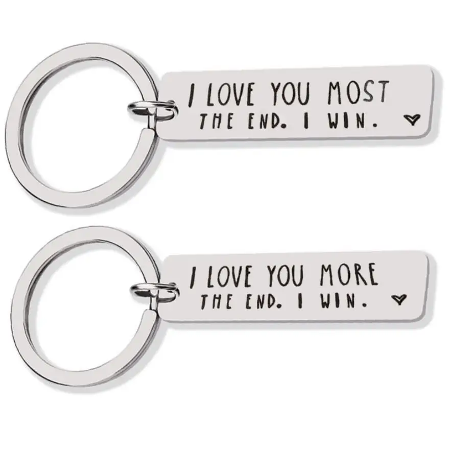 

The New I LOVE YOU MORE THE END I Win Couple Stainless Steel Keychain