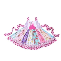 

Yawoo baby little girls summer patchwork design fashion princess printed hotsale in stock boutique dresses twirl 27 design