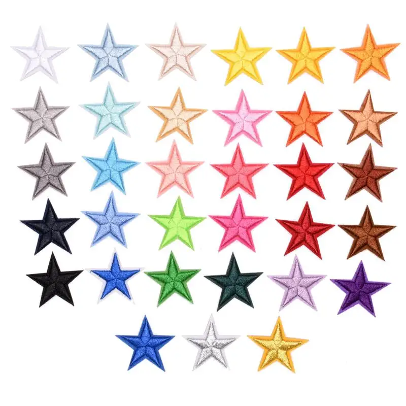 

Creative Multi Color Pentagram Patch Spot Wholesale Clothing Shoe Cap Patch Badge Iron On Sew On Small Patchs