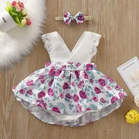 

Newborn Baby Clothes Baby girls Summer Flowers lace dress romper Newborn infant baby girls Clothes