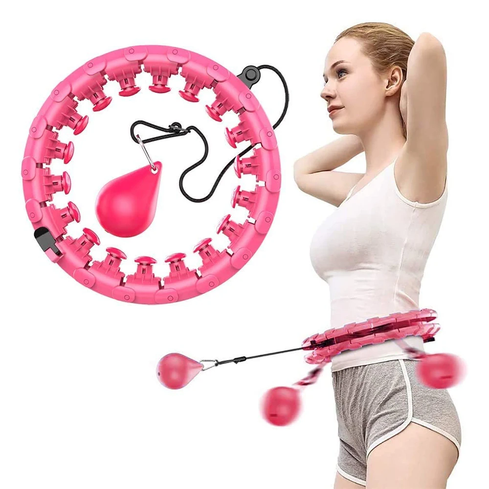 

Home straining slimming smart hula hoops detachable adjustable auto spinning hula ring thin waist abdominal exerciser for Women, Blue, pink, purple