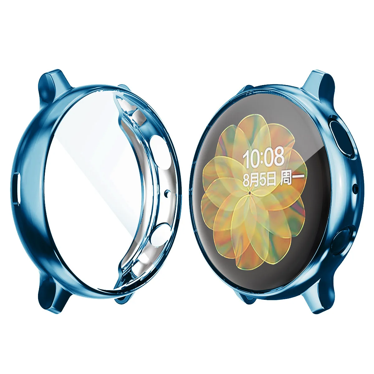 

TPU Soft Clear Electroplate Full Protective Cover Case for Samsung Galaxy watch active 2, Multi colors