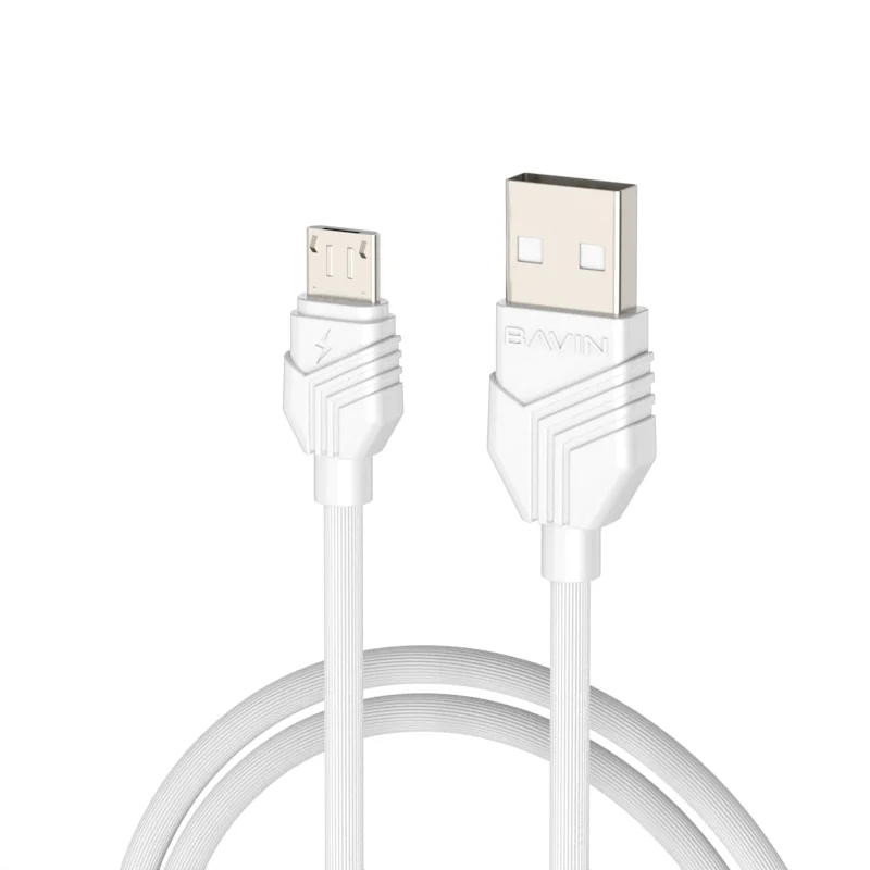 

BAVIN Factory directly sale 2.4a fast charging Micro usb type c usb cable For Apple iPHONE Mobile Phone 1m 3ft CB161, White