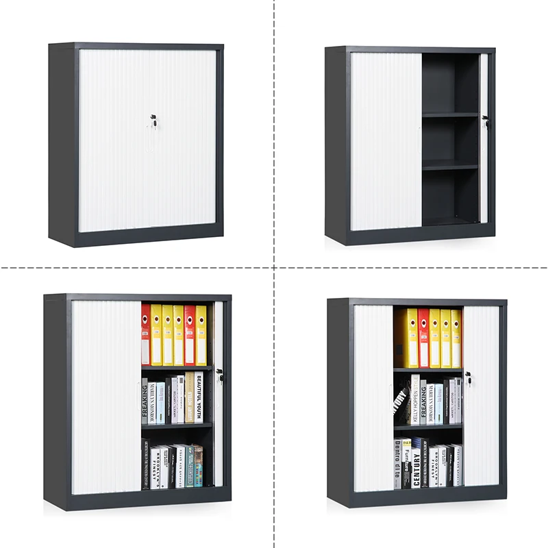 Knocked Down Stainless Steel Sliding Tambour Door File Shelve Metal Roller Shutter