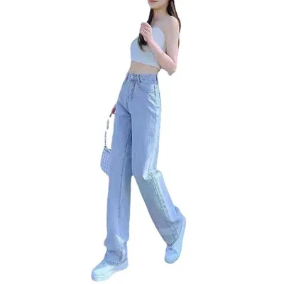 

2021 New Women's Denim Trousers Slim Temperament Commuter High-waisted Jeans, Picture color