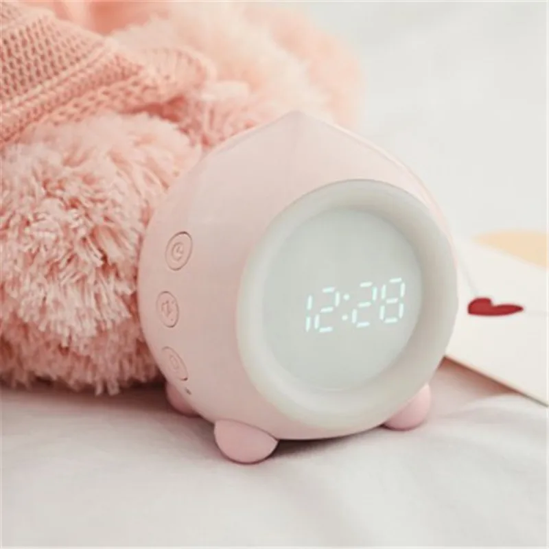 usb charging  alarm clock Funny Creative Unbreakable ABS Multi Bell Lovely Animals Alarm Clock night light clock