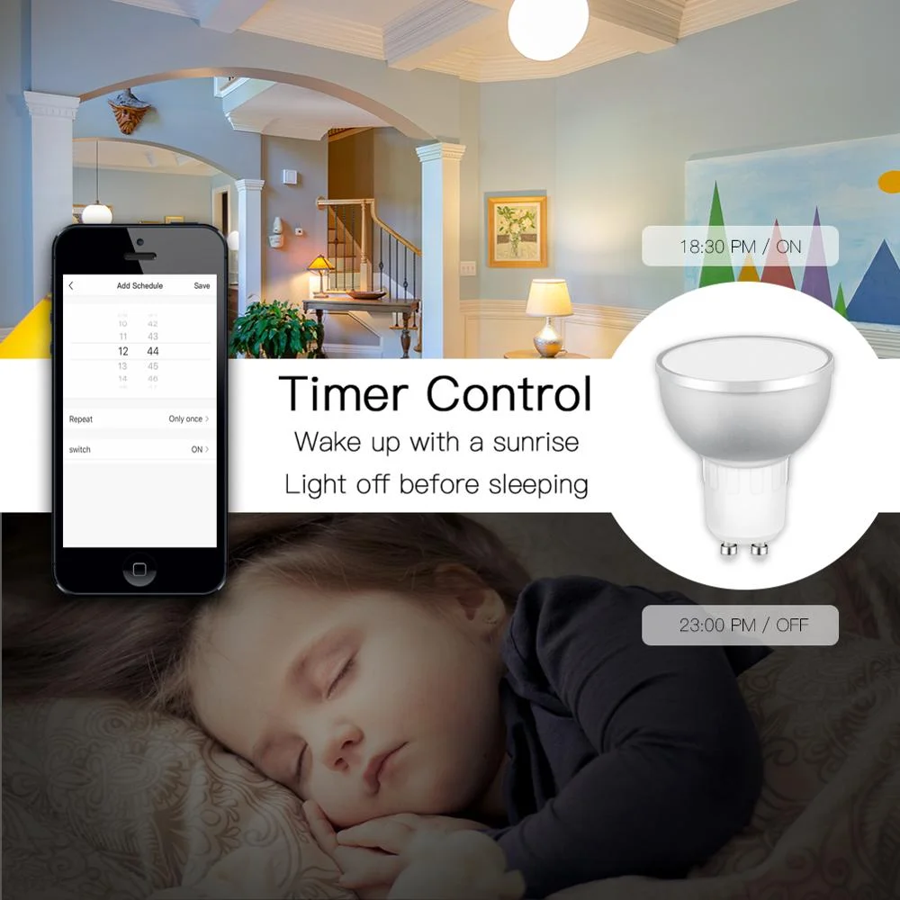 New design dimmable Voice Control Lamp Intelligent Light Smart GU10 Bluetooth LED Bulb